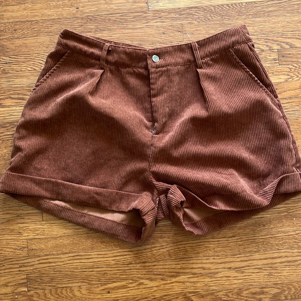 Brown corduroy shorts size large